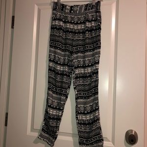 Black and white patterned pants